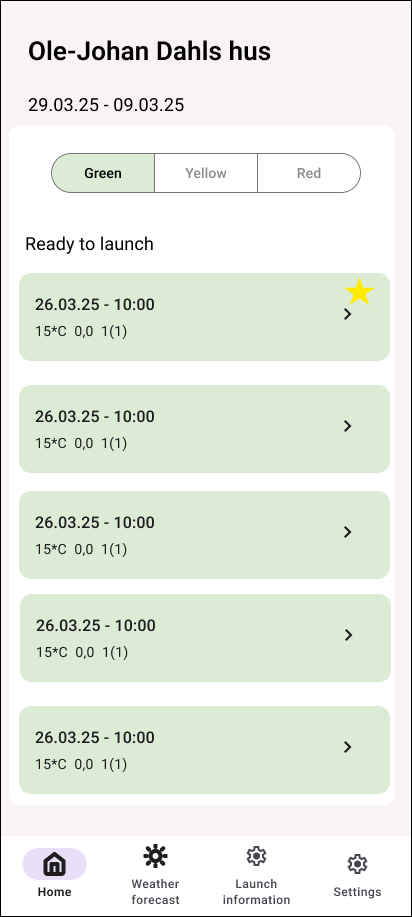 Grønn skjerm – klar for oppskyting
